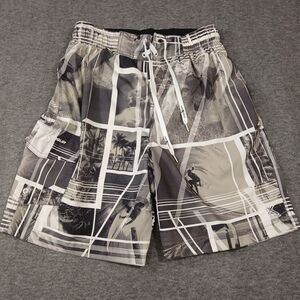 ZeroXposur UPF 50+ Sun Protection Quick Dry Swim Trunks Men's 88231-1 Wht Foto M